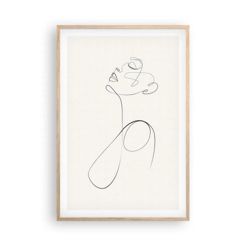 Plakat i ramme af lyst egetræ - Sløjfet i drømme - 61x91 cm