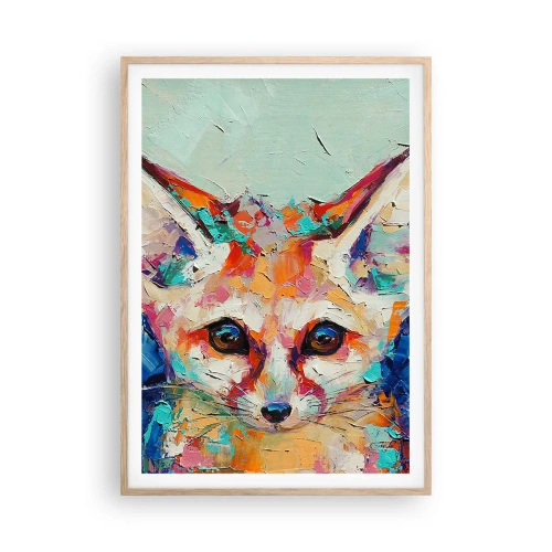 Plakat i ramme af lyst egetræ - Er du klar til mig? - 70x100 cm