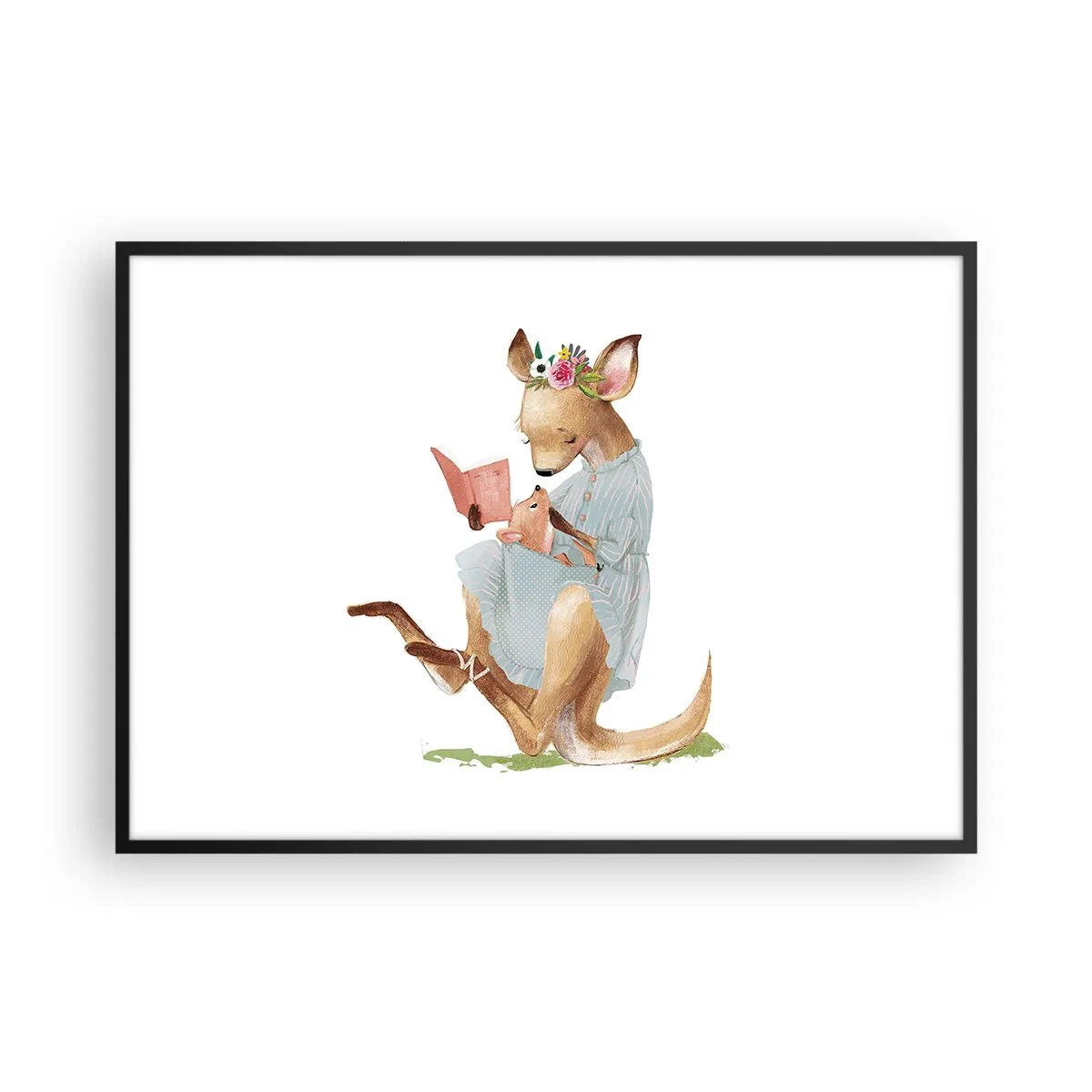 Plakat i sort ramme - Læs for mig, mor - 100x70 cm