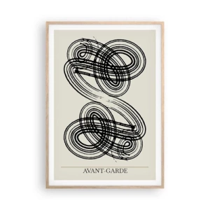 Plakat i ramme af lyst egetræ - Det kom ud spontant - 70x100 cm