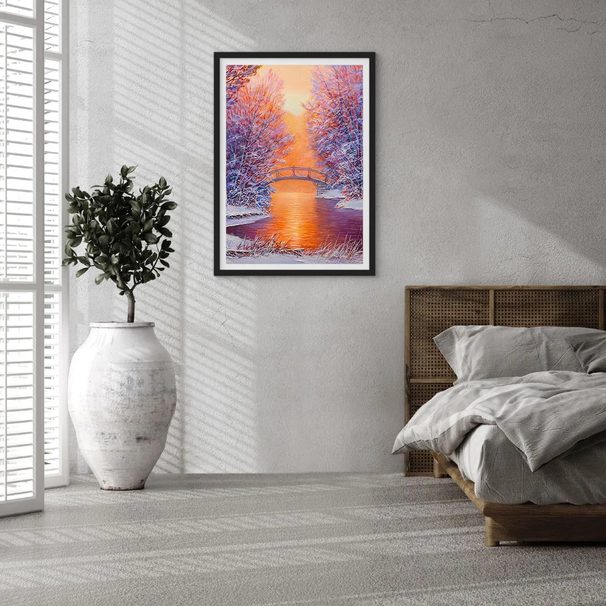 Plakat i sort ramme - Lad os mødes her - 40x50 cm
