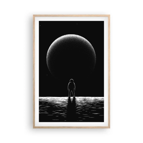 Plakat i ramme af lyst egetræ - Ansigt til ansigt - 61x91 cm