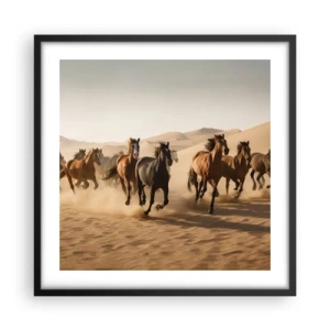 Plakat i sort ramme - Fri som vinden - 50x50 cm