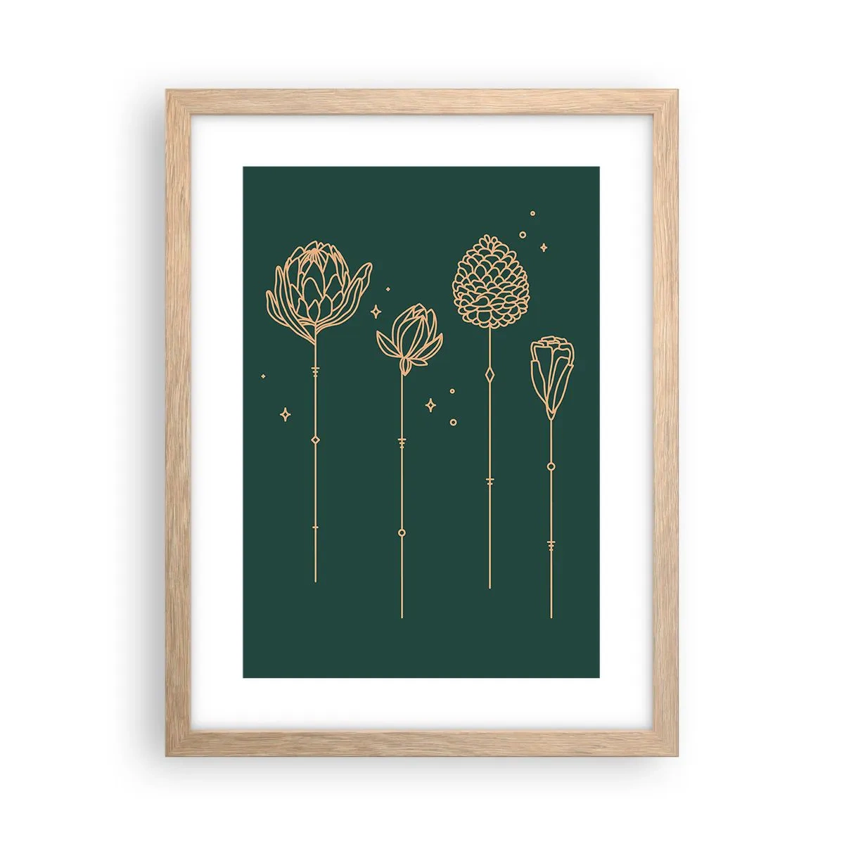 Plakat i ramme af lyst egetræ - Familien ZIÓŁkowski - 30x40 cm