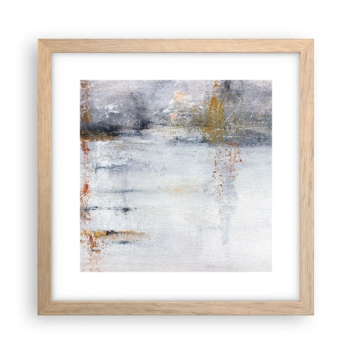 Plakat i ramme af lyst egetræ - Bag lufttæppet - 30x30 cm