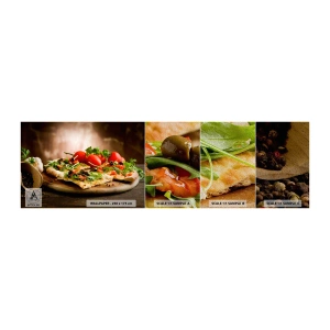 Prøve Fototapet Premium Sand - Direkte fra ovnen og fra haven - Gastronomi, Pizza, Italien - 100x30 cm