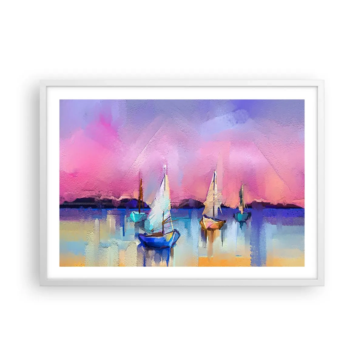 Plakat i hvid ramme - Retning: brede farvande - 70x50 cm