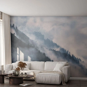 Fototapet Premium Canvas - Bjergenes mystik - Landskab, Bjerge, Skov - 150x105 cm