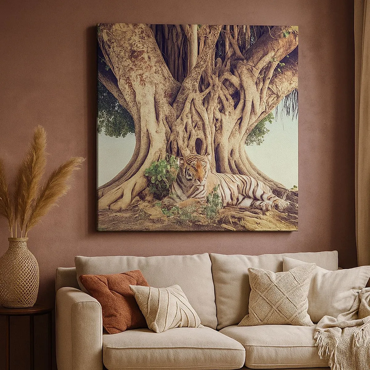 Lærredstryk - Billede på lærred - Udsigt fra Første Mosebog - 30x30 cm