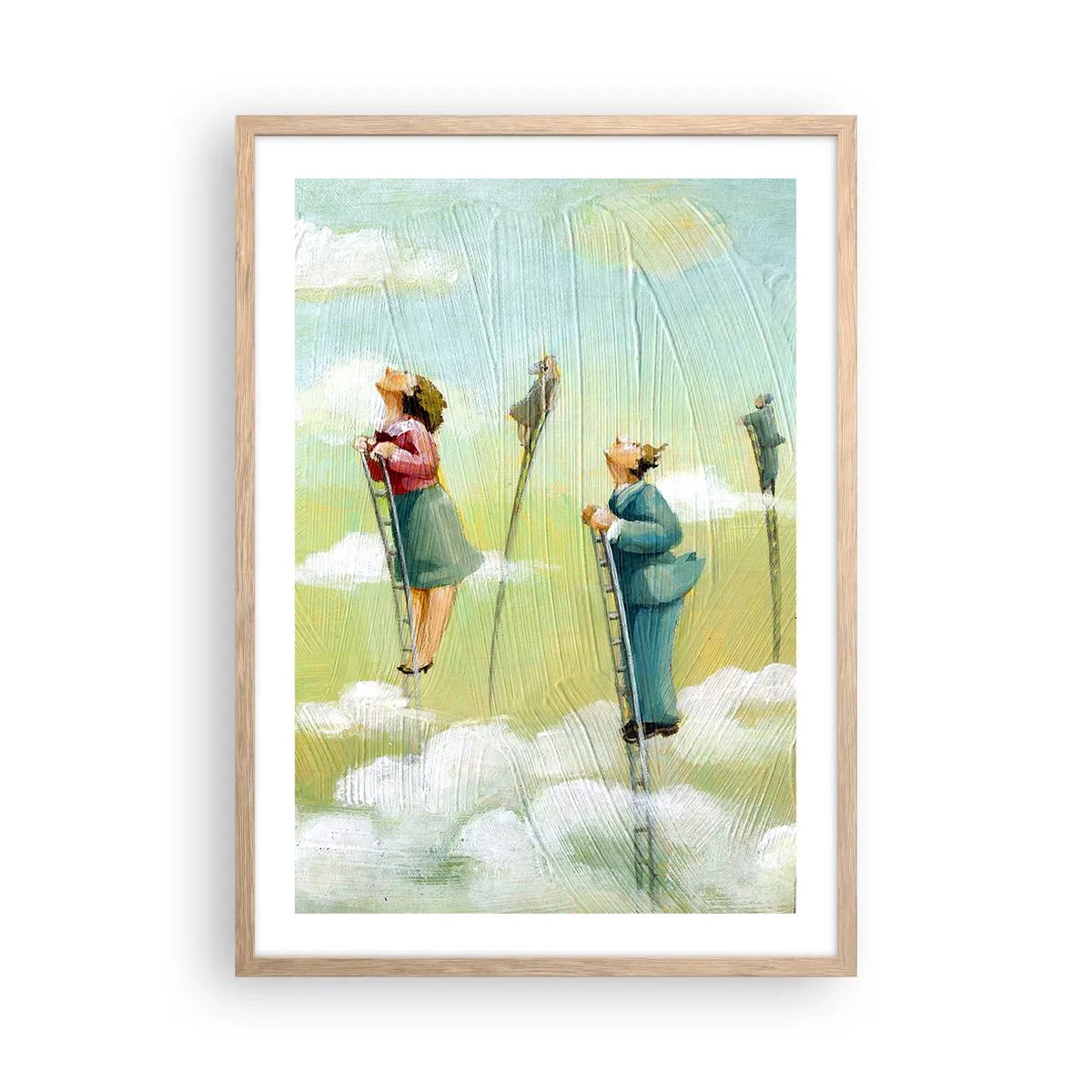Plakat i ramme af lyst egetræ - Bag din drøm - 50x70 cm