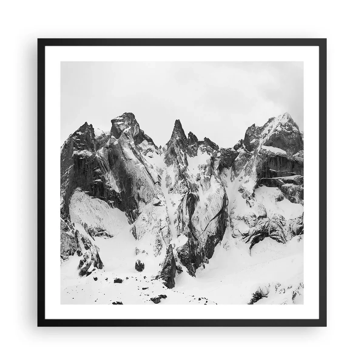Plakat i sort ramme - Granit truende højderyg - 60x60 cm