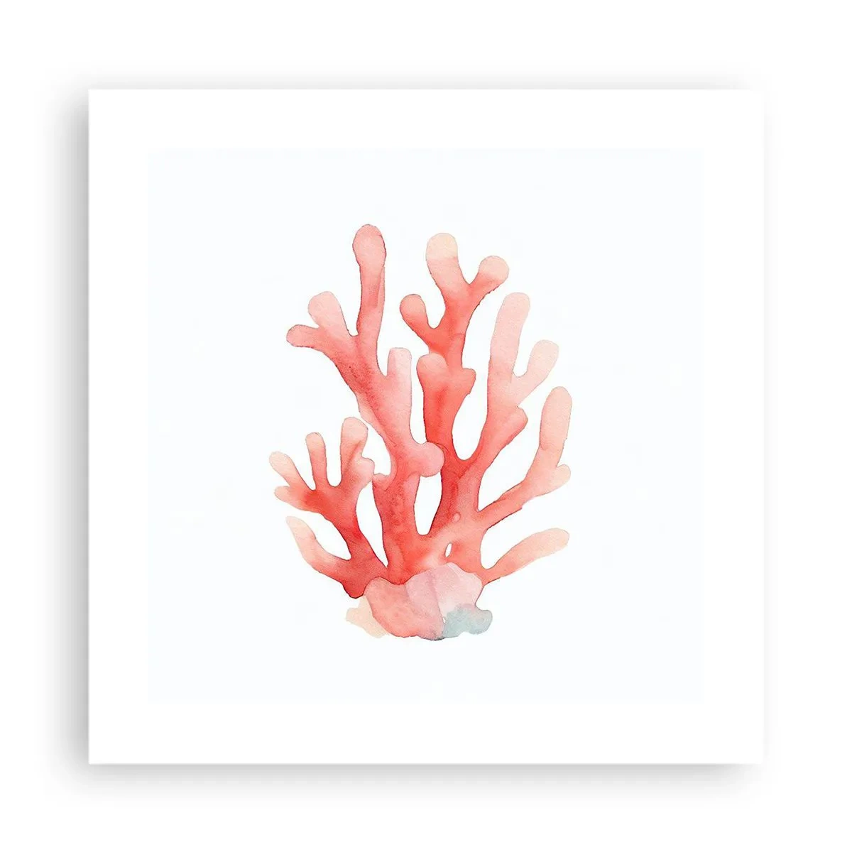 Plakat - Farven koral - 40x40 cm