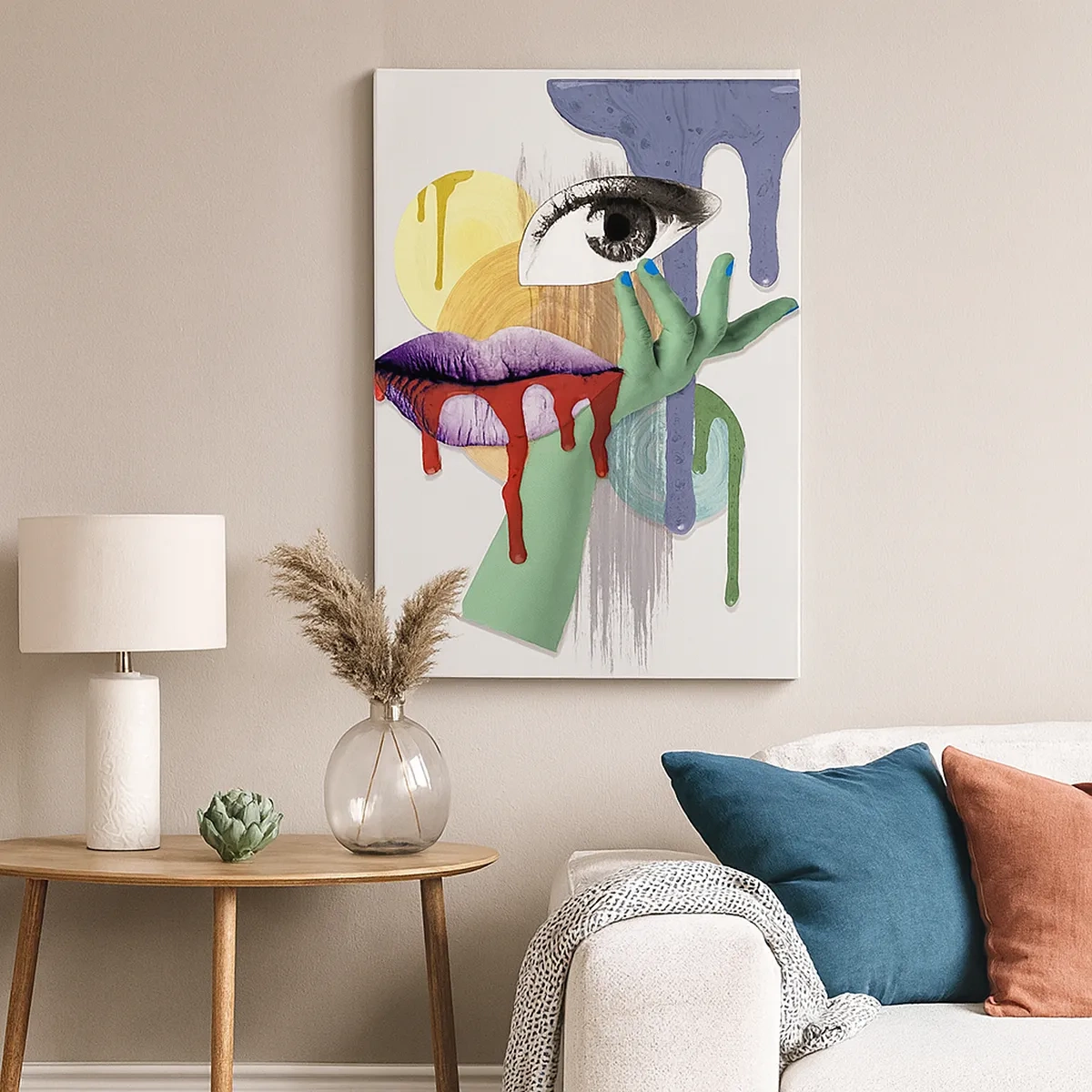 Lærredstryk - Billede på lærred - Dekonstrueret portræt - 50x70 cm