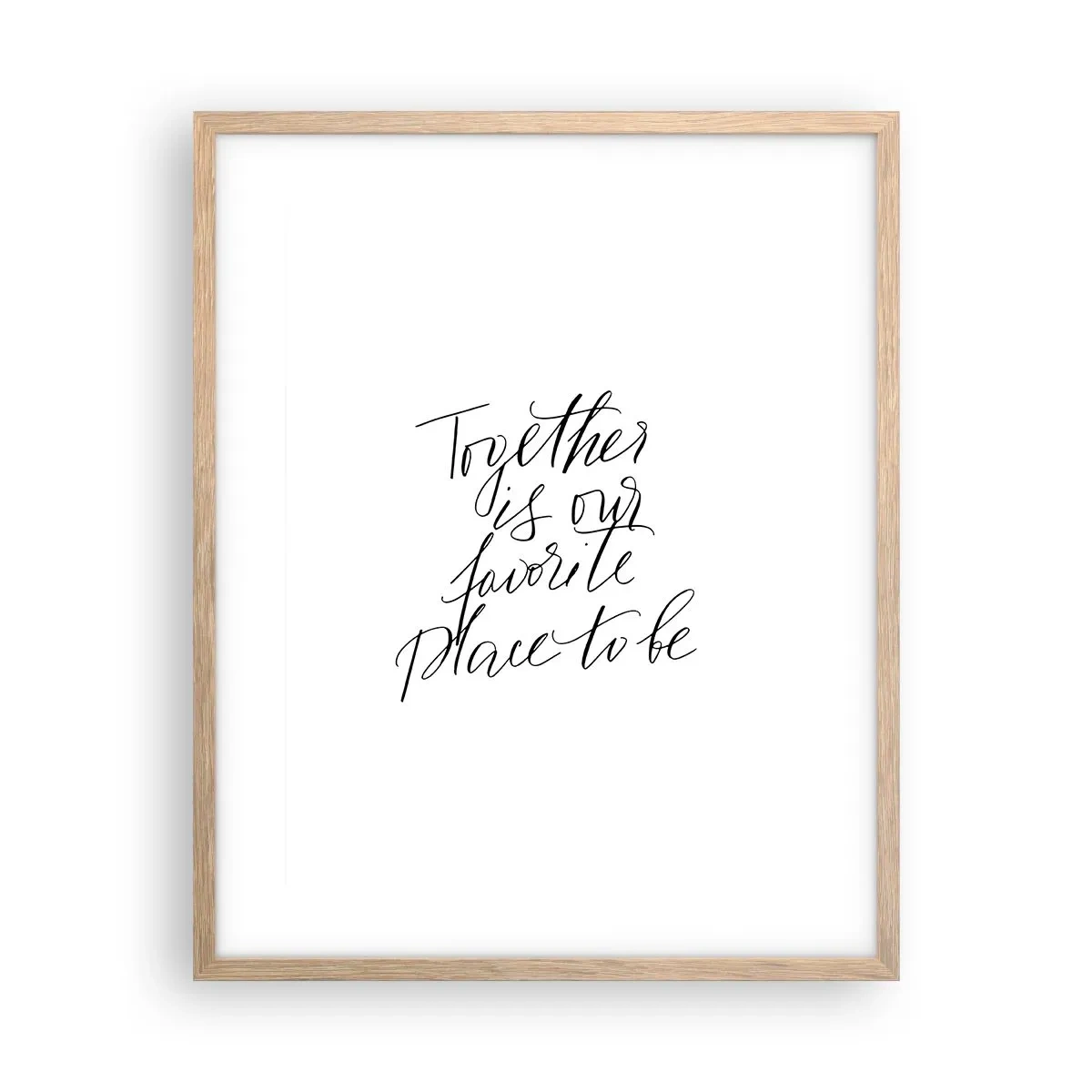 Plakat i ramme af lyst egetræ - Føler du det også? - 40x50 cm