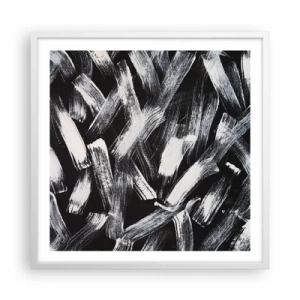 Plakat i hvid ramme - Abstraktion i den industrielle ånd - 60x60 cm