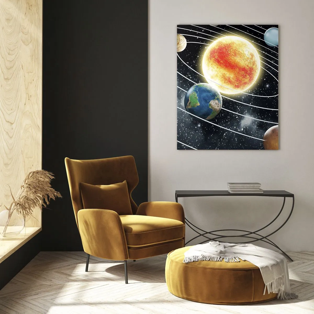 Billede på glas - Kosmisk dans - 80x120 cm