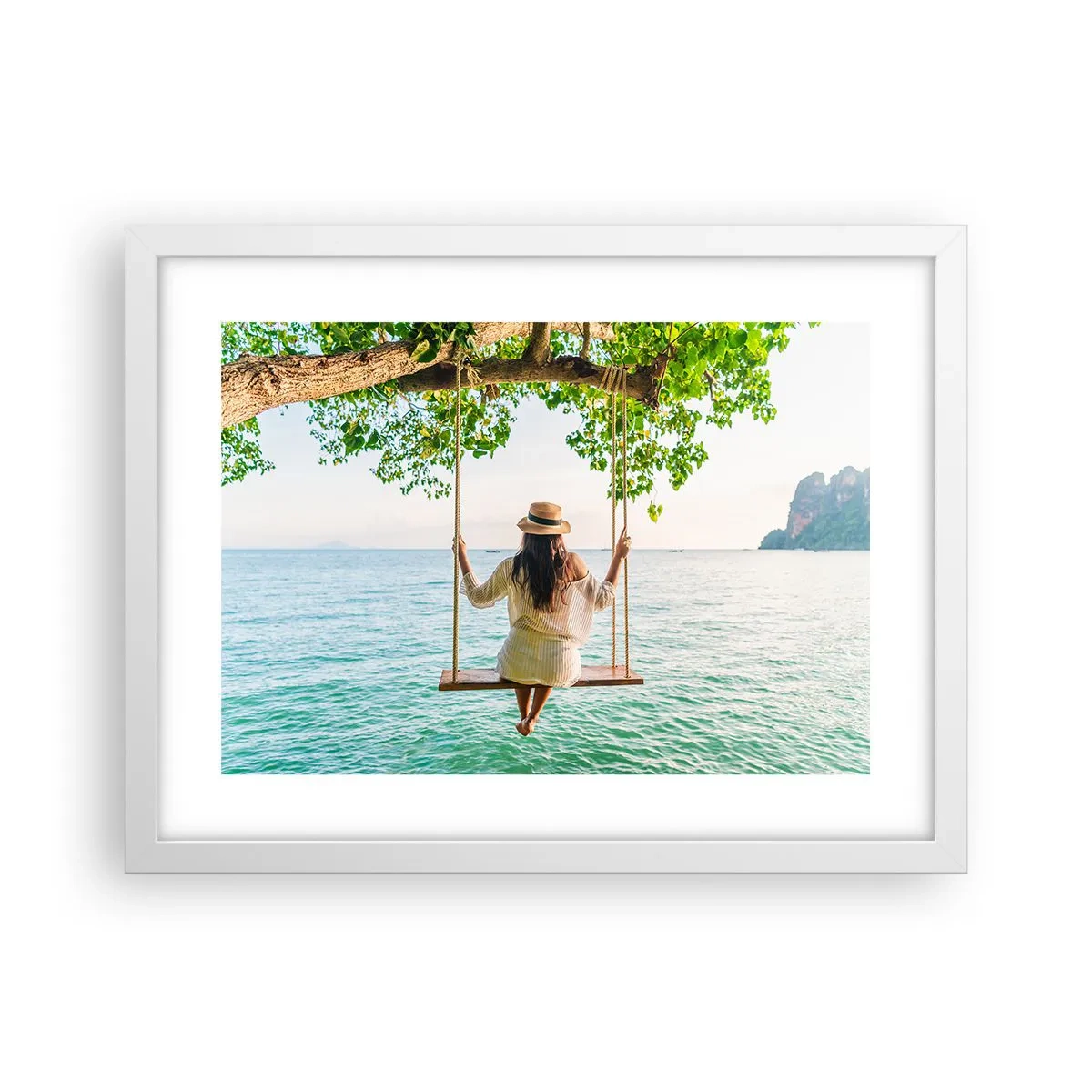 Plakat i hvid ramme - Livet er smukt - 40x30 cm