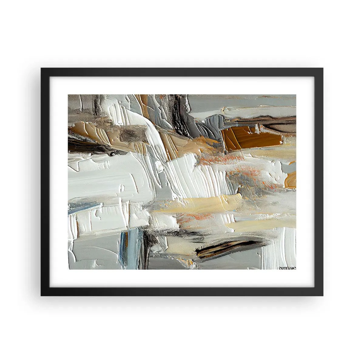 Plakat i sort ramme - Farverige lagdelinger - 50x40 cm