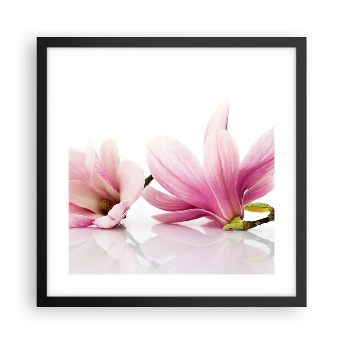 Plakat i sort ramme - Blød som et åndedrag af forår - 40x40 cm
