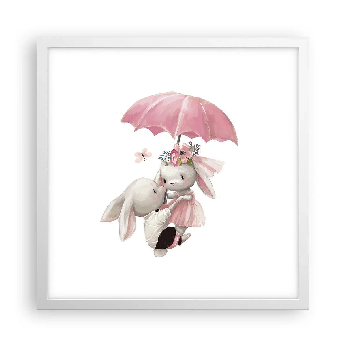 Plakat i hvid ramme - Det er kærlighed - 40x40 cm