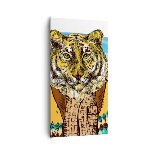 Lærredstryk - Billede på lærred - Ikke så vild som han er tegnet - 65x120 cm