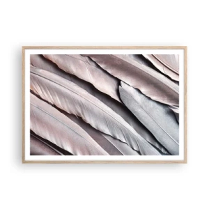 Plakat i ramme af lyst egetræ - I lyserødt sølv - 100x70 cm