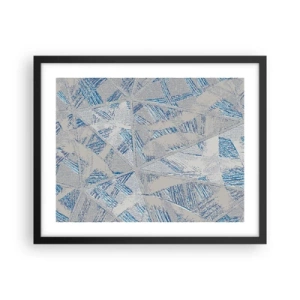 Plakat i sort ramme - I en gråblå labyrint - 50x40 cm