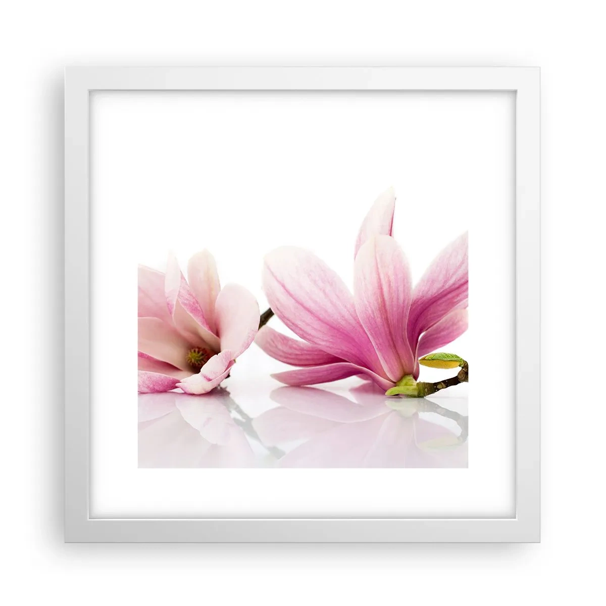 Plakat i hvid ramme - Blød som et åndedrag af forår - 30x30 cm