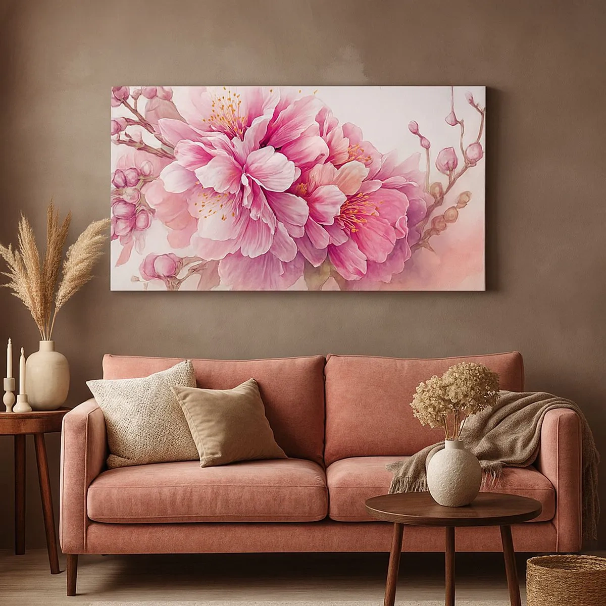 Lærredstryk - Billede på lærred - Kirsebærblomst - 100x40 cm