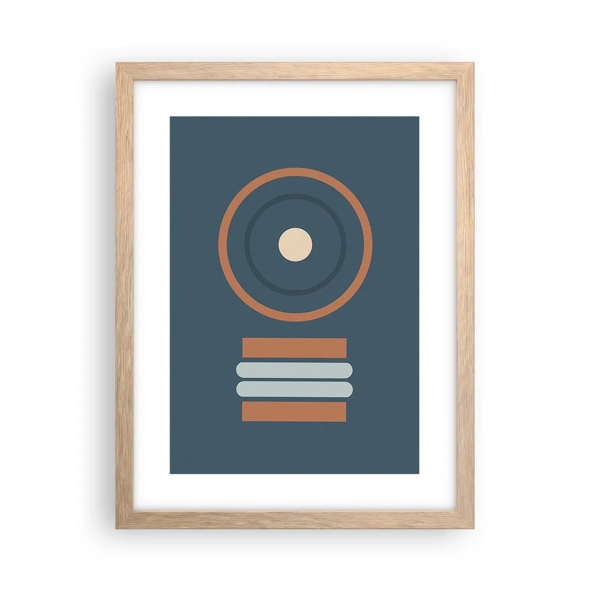 Plakat i ramme af lyst egetræ - Essensen af tingene - 30x40 cm