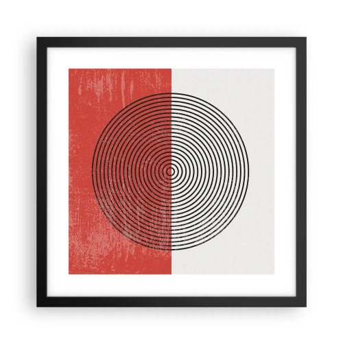 Plakat i sort ramme - Lige til sagen - 40x40 cm