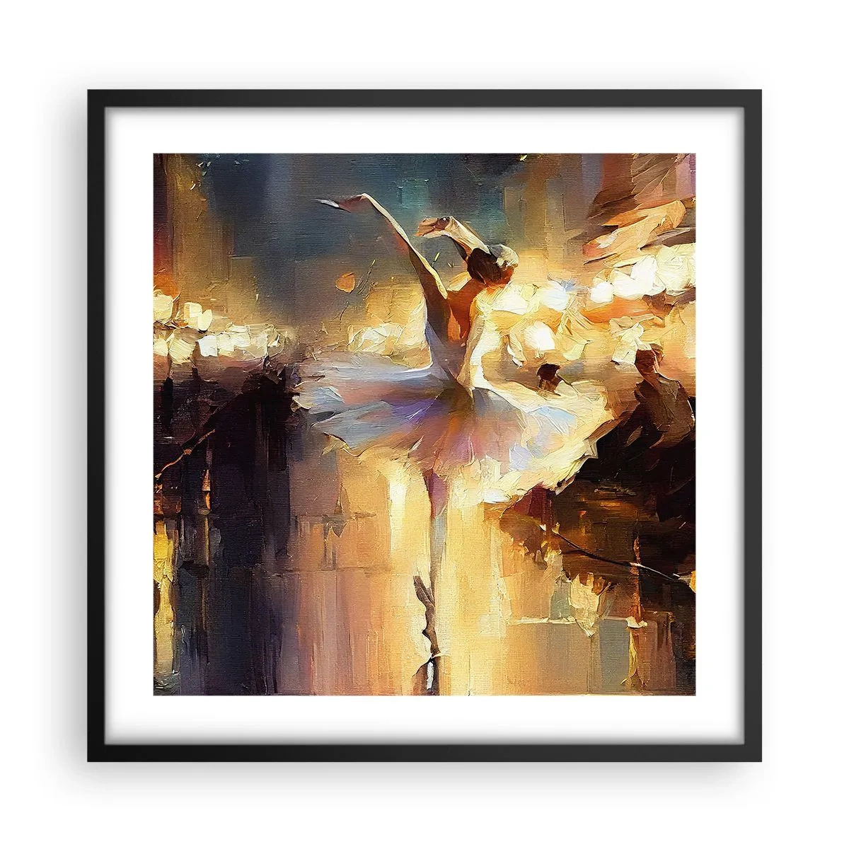 Plakat i sort ramme - Et mirakel på gaden - 50x50 cm