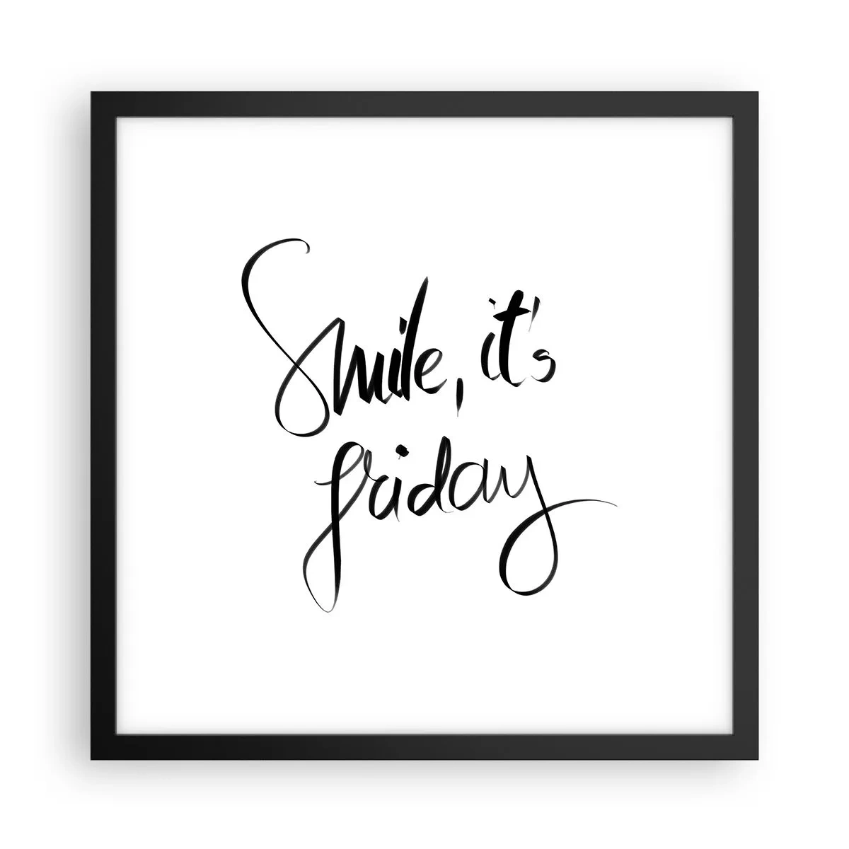 Plakat i sort ramme - Ægte glæde - 40x40 cm