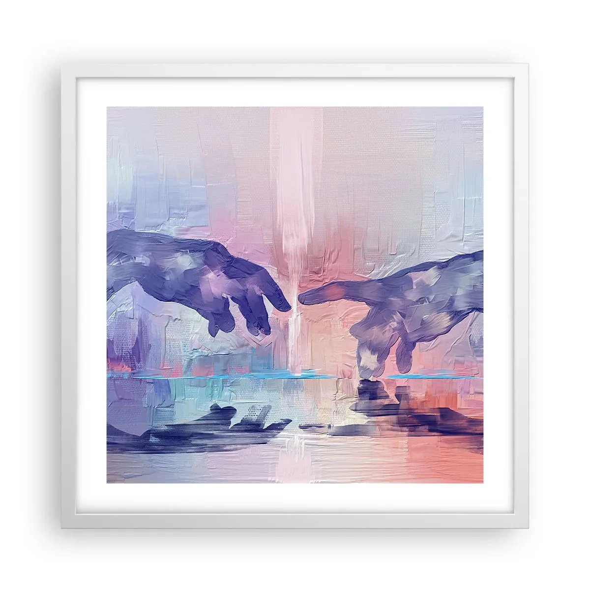 Plakat i hvid ramme - Den guddommelige gnist af liv - 50x50 cm