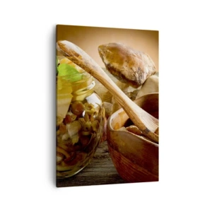 Lærredstryk - Billede på lærred - Frisk, saltet eller efterårssaltet.... - 50x70 cm