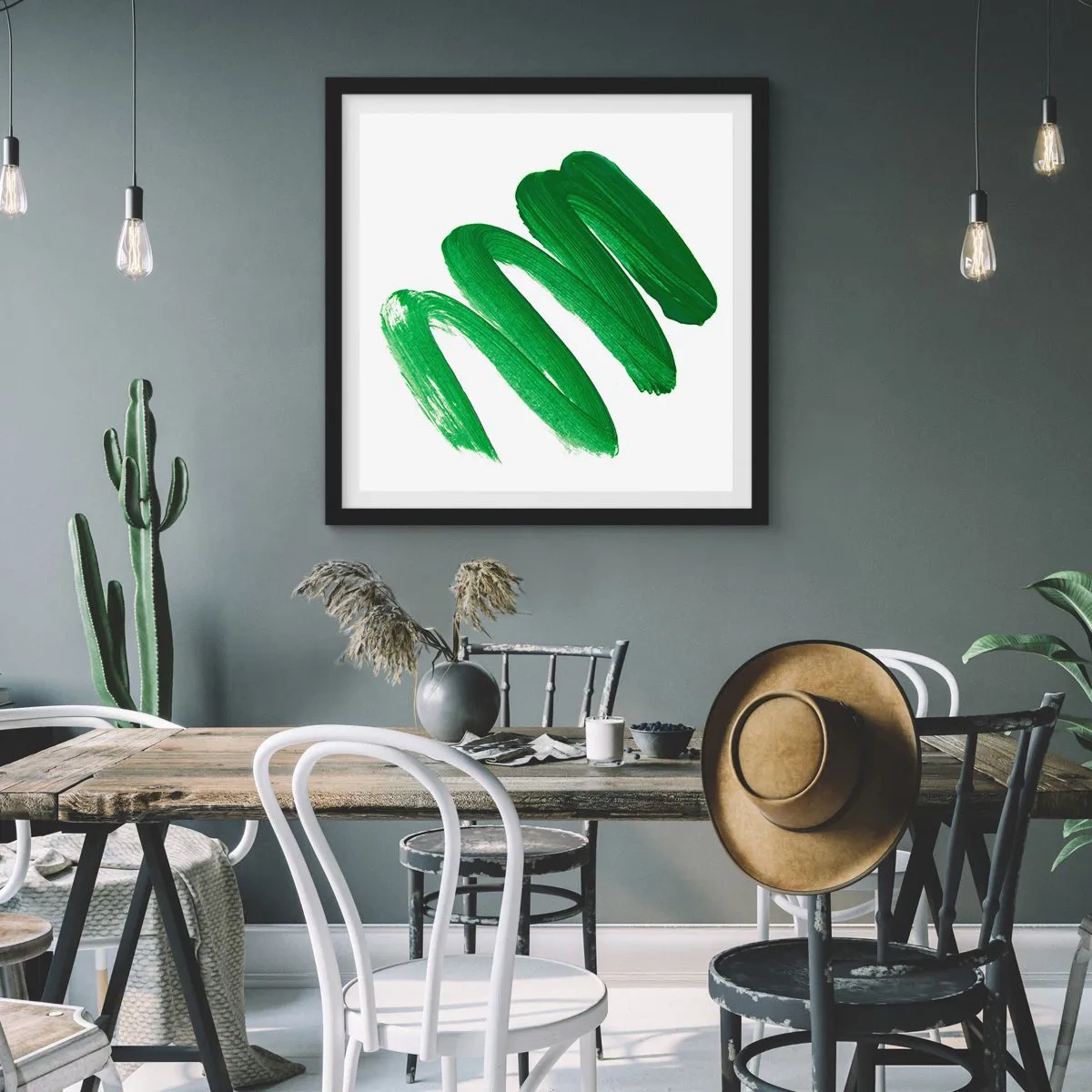 Plakat i sort ramme - En grøn vittighed - 60x60 cm