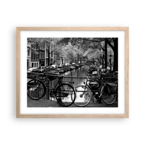 Plakat i ramme af lyst egetræ - En meget hollandsk udsigt - 50x40 cm