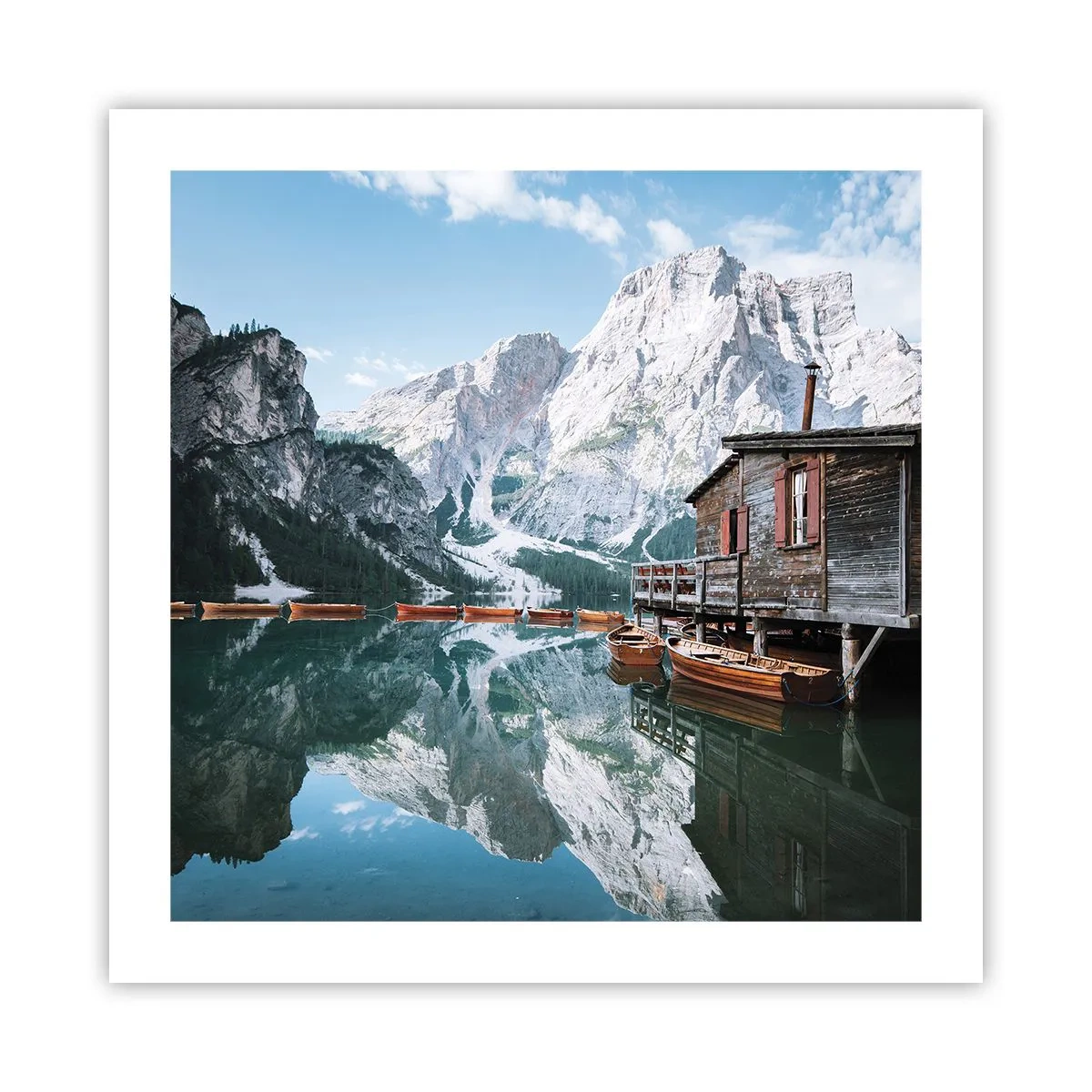 Plakat - Krystalklar bjergmorgen - 50x50 cm