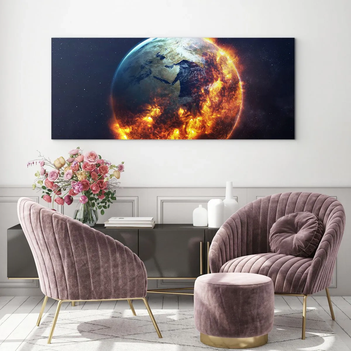 Billede på glas - Apokalypsens flamme - 90x30 cm