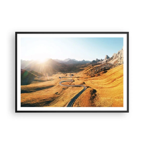 Plakat i sort ramme - I en gylden dal - 100x70 cm