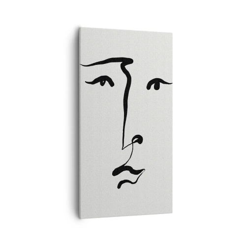 Lærredstryk - Billede på lærred - Portræt i én linje - 55x100 cm