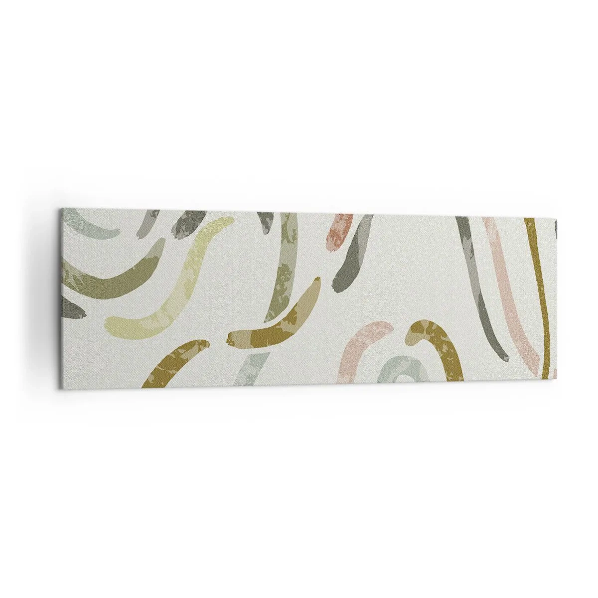 Lærredstryk - Billede på lærred - Abstraktionens glade dans - 160x50 cm