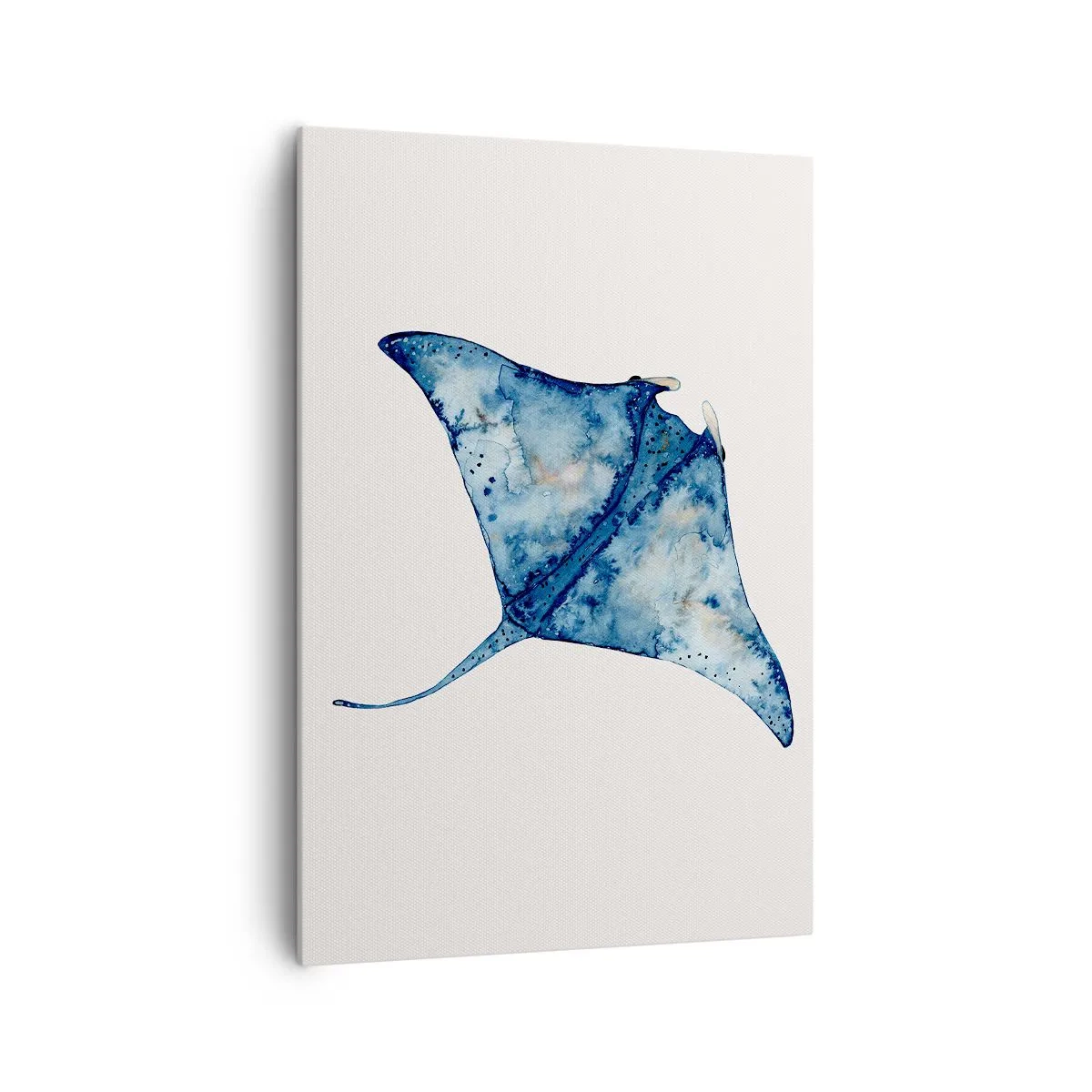 Lærredstryk - Billede på lærred - Liv i blåt - 70x100 cm