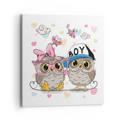 Lærredstryk - Billede på lærred - Lad os elske hinanden! - 70x70 cm