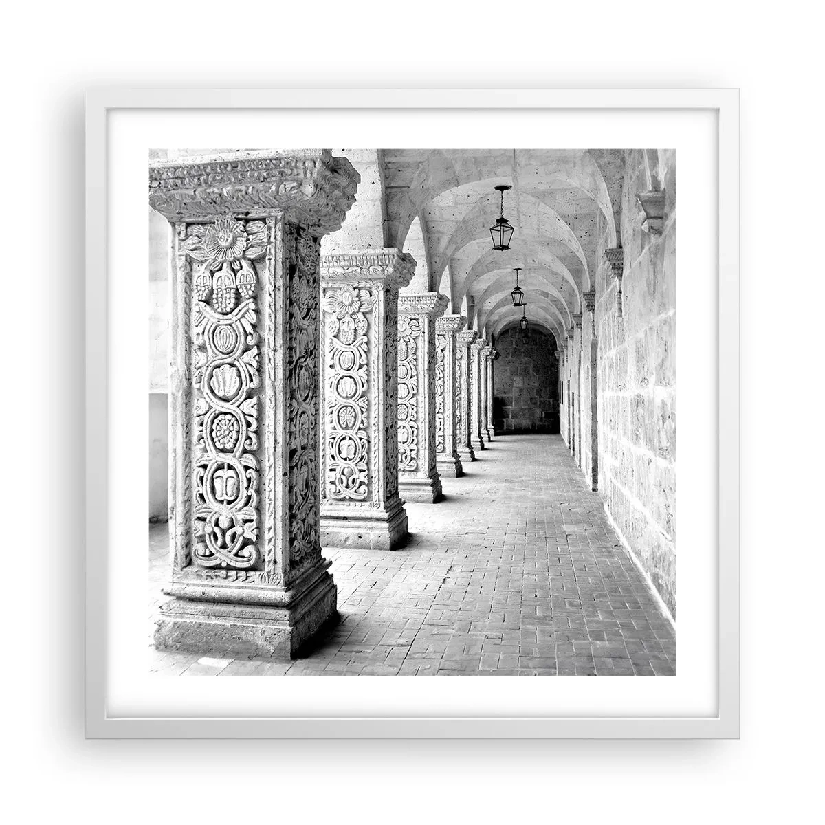 Plakat i hvid ramme - Og hvor går det hen...? - 50x50 cm