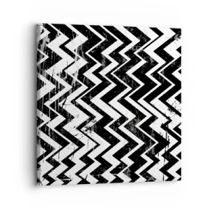 Lærredstryk - Billede på lærred - Zig-hvid, zag-sort - 30x30 cm