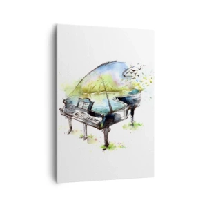 Lærredstryk - Billede på lærred - Fortryllet af musik - 70x100 cm