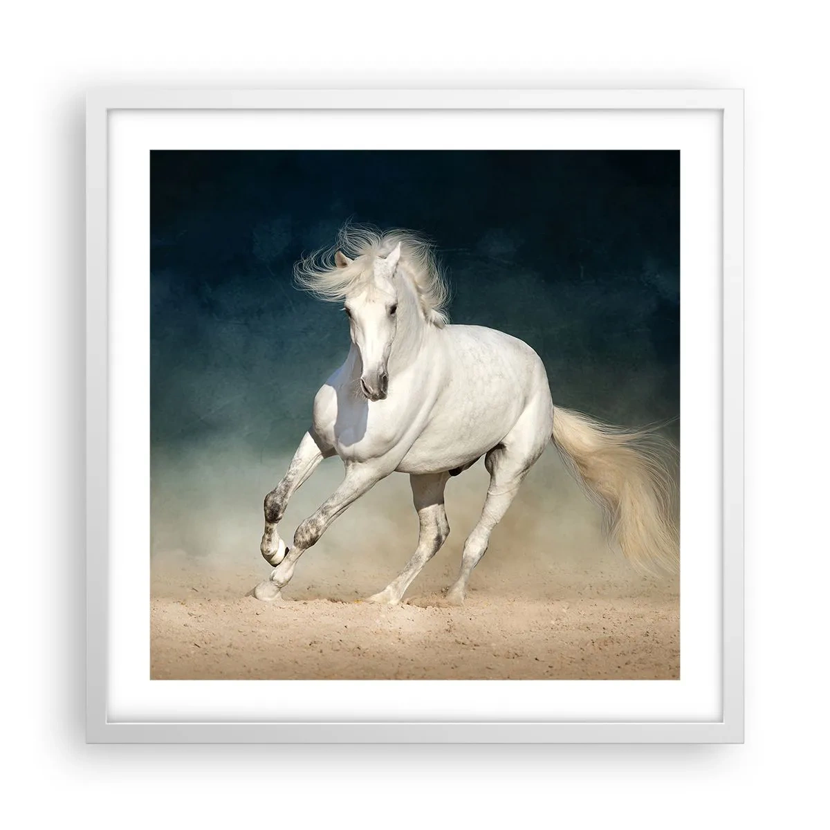 Plakat i hvid ramme - Frihed i en ren tilstand - 50x50 cm