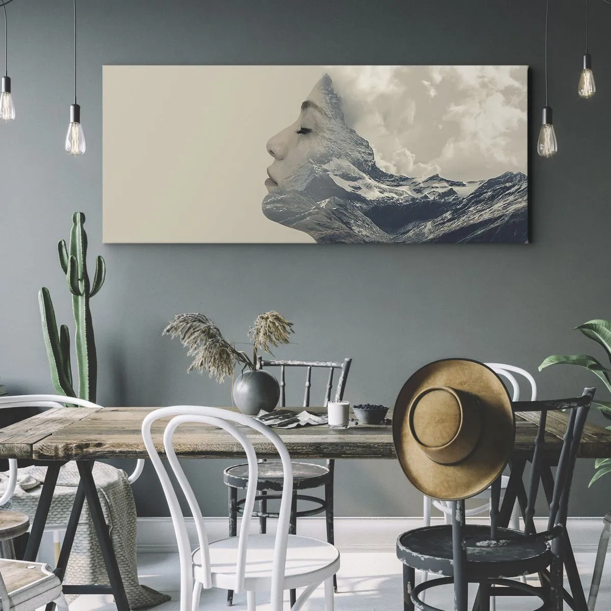 Lærredstryk - Billede på lærred - Skønheden ved elementerne - 90x30 cm