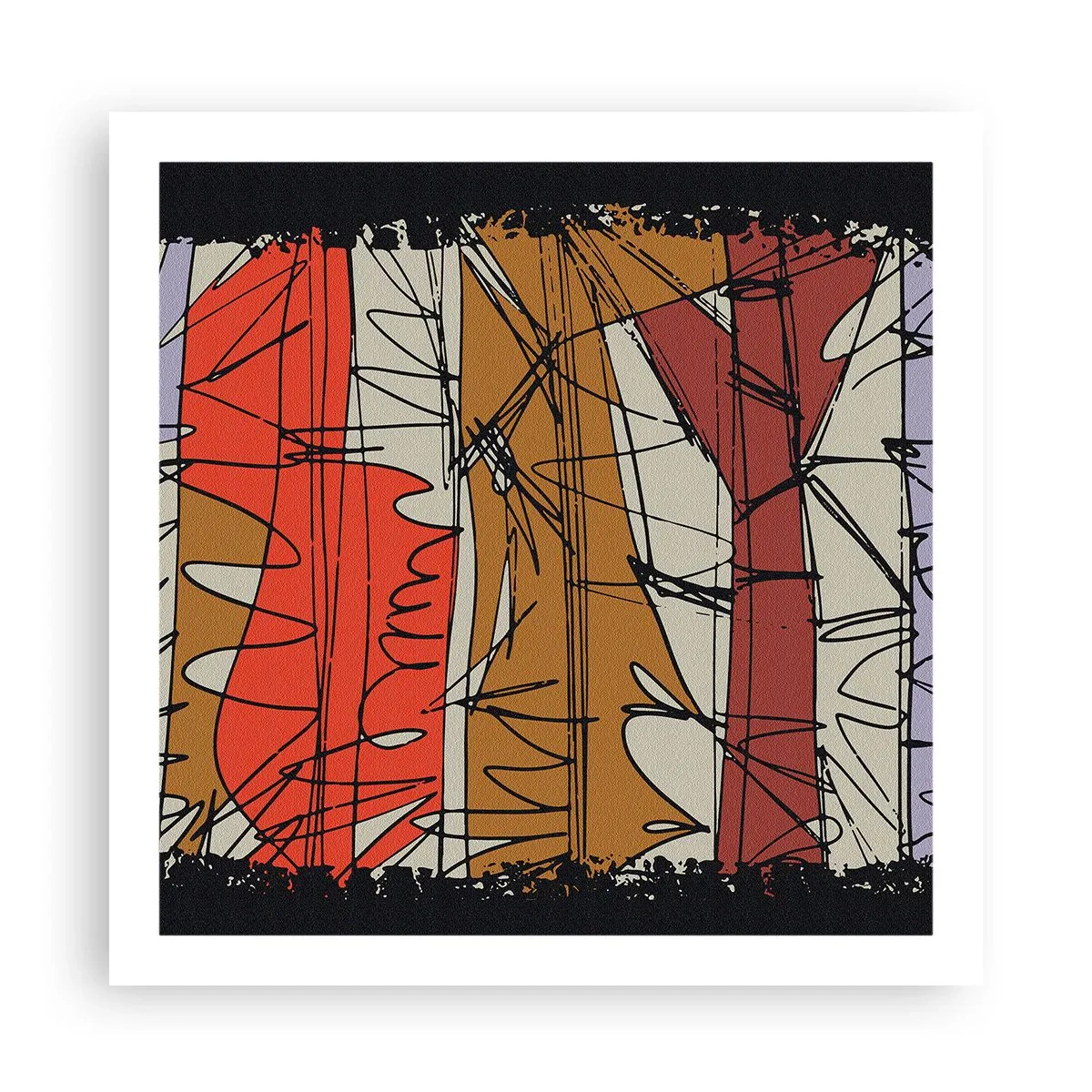 Plakat - Spontan komposition - 60x60 cm